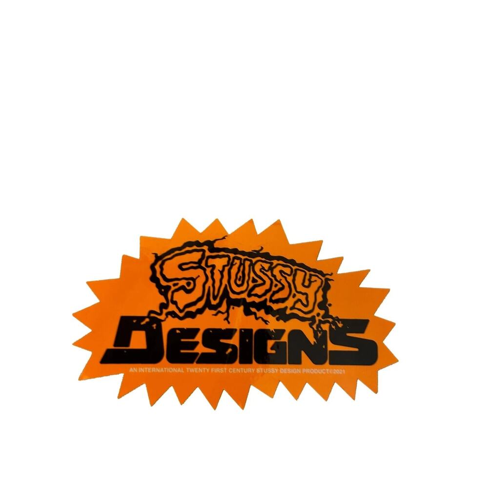 Stussy Design Orange Sticker – Classic Logo Decal – Authentic – New